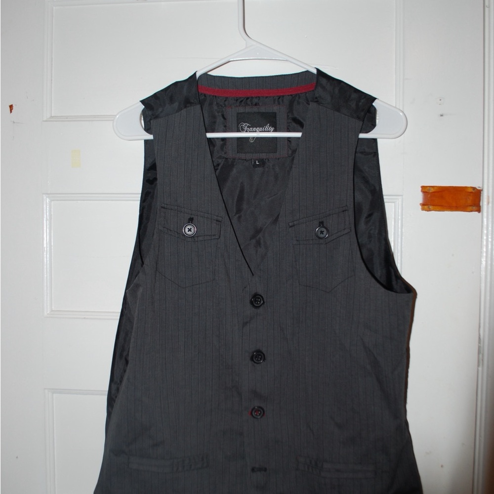 Tranquility by Colorado Clothing Gray Pinstripe Vest